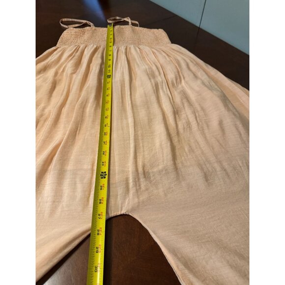 Chloe Laetitia Womens Jumpsuit S/M  Peach Lace Trim Bohemian Chic - Picture 10 of 12